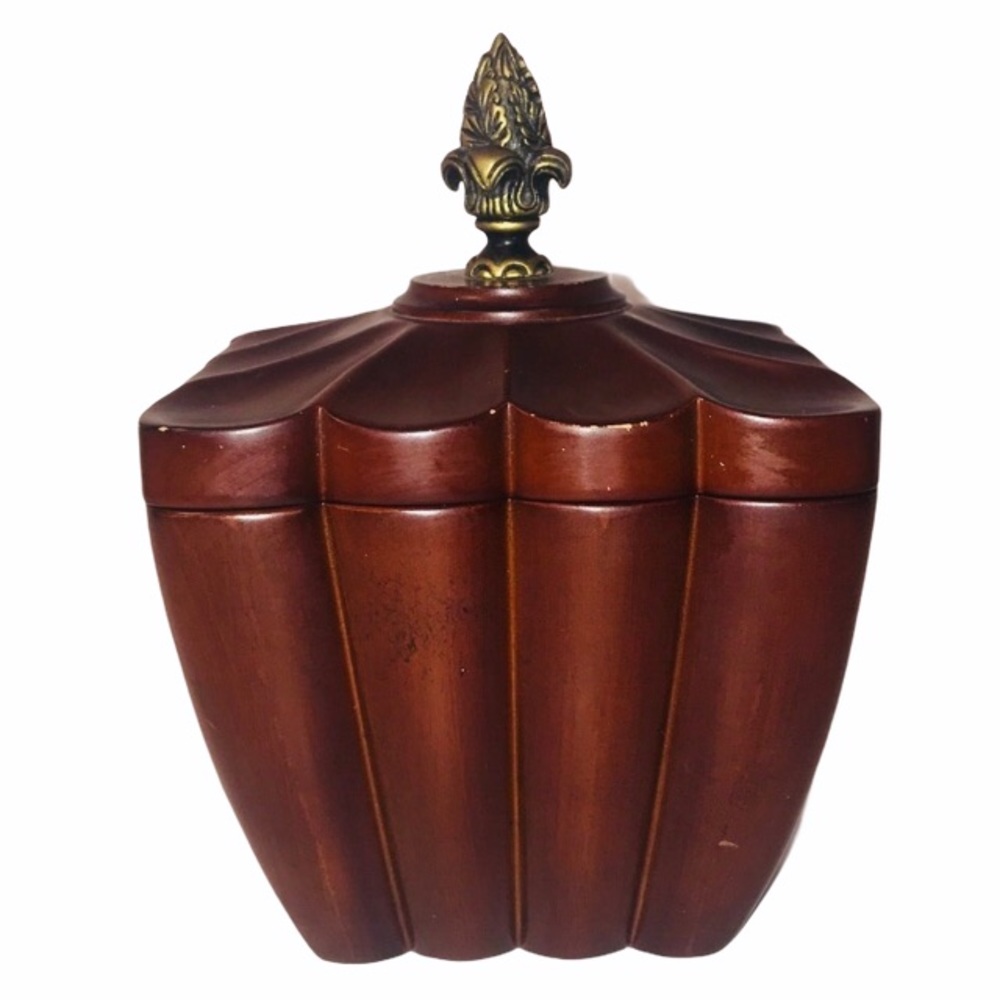 Vintage Bombay Wood jewelry Music Box Square